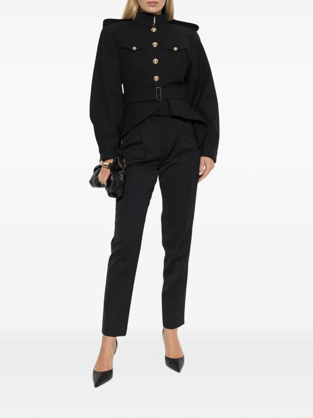 Balmain Wollen plooibroek Zwart