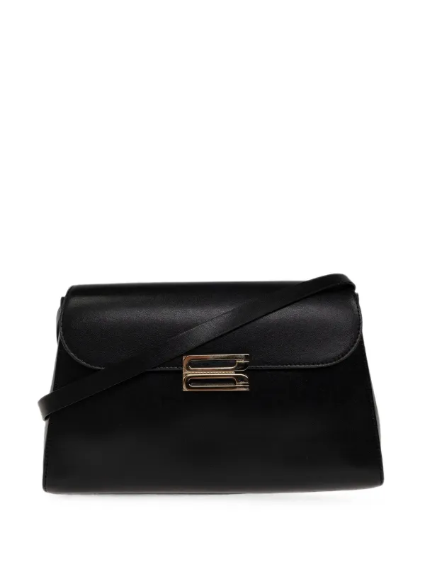Victoria Beckham Dorian Leather Shoulder Bag in Black