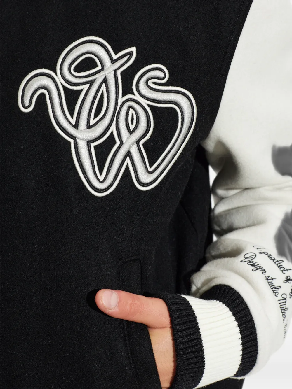 Off-White Bomberjack met logopatch Zwart