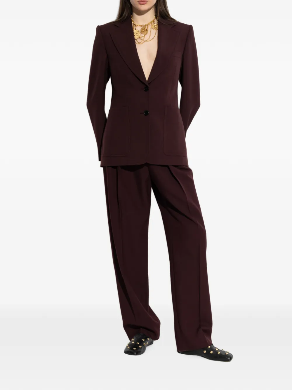 Chloé Blazer met lange mouwen en schoudervulling Rood