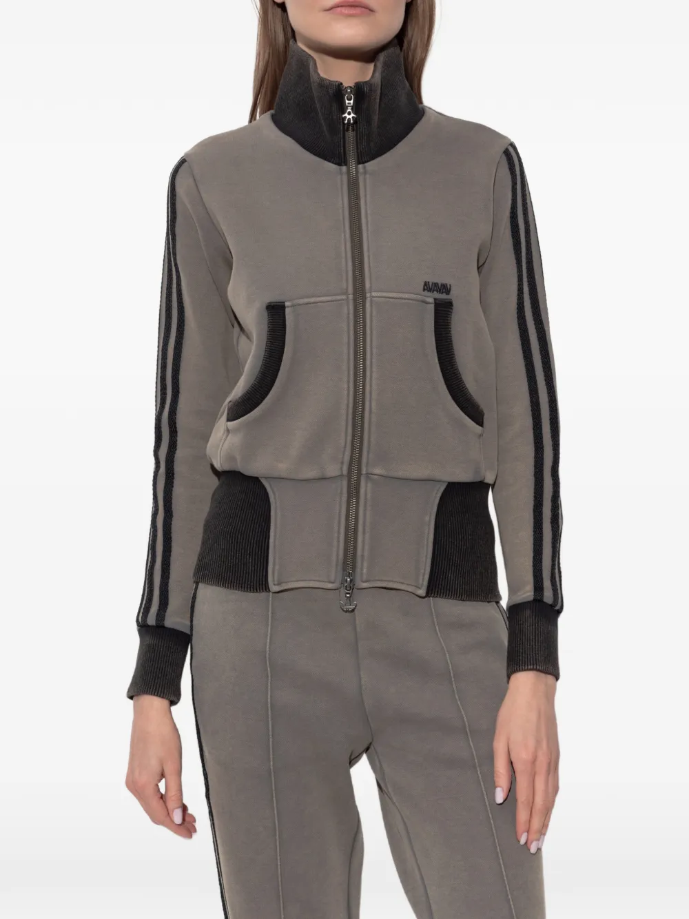 adidas x AVAVAV sweater met geborduurd logo en rits Grijs