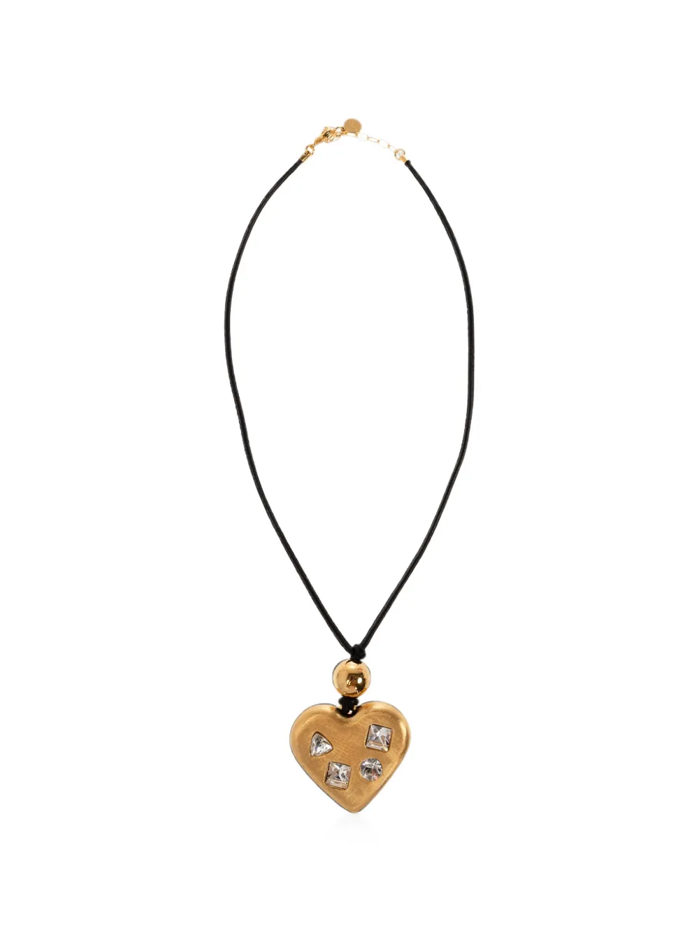 Jacquemus heart-shaped crystal-embellished necklace · OS