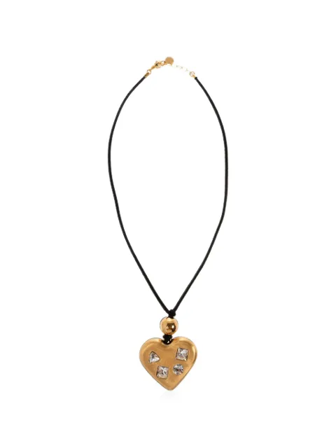 Jacquemus heart-shaped crystal-embellished necklace