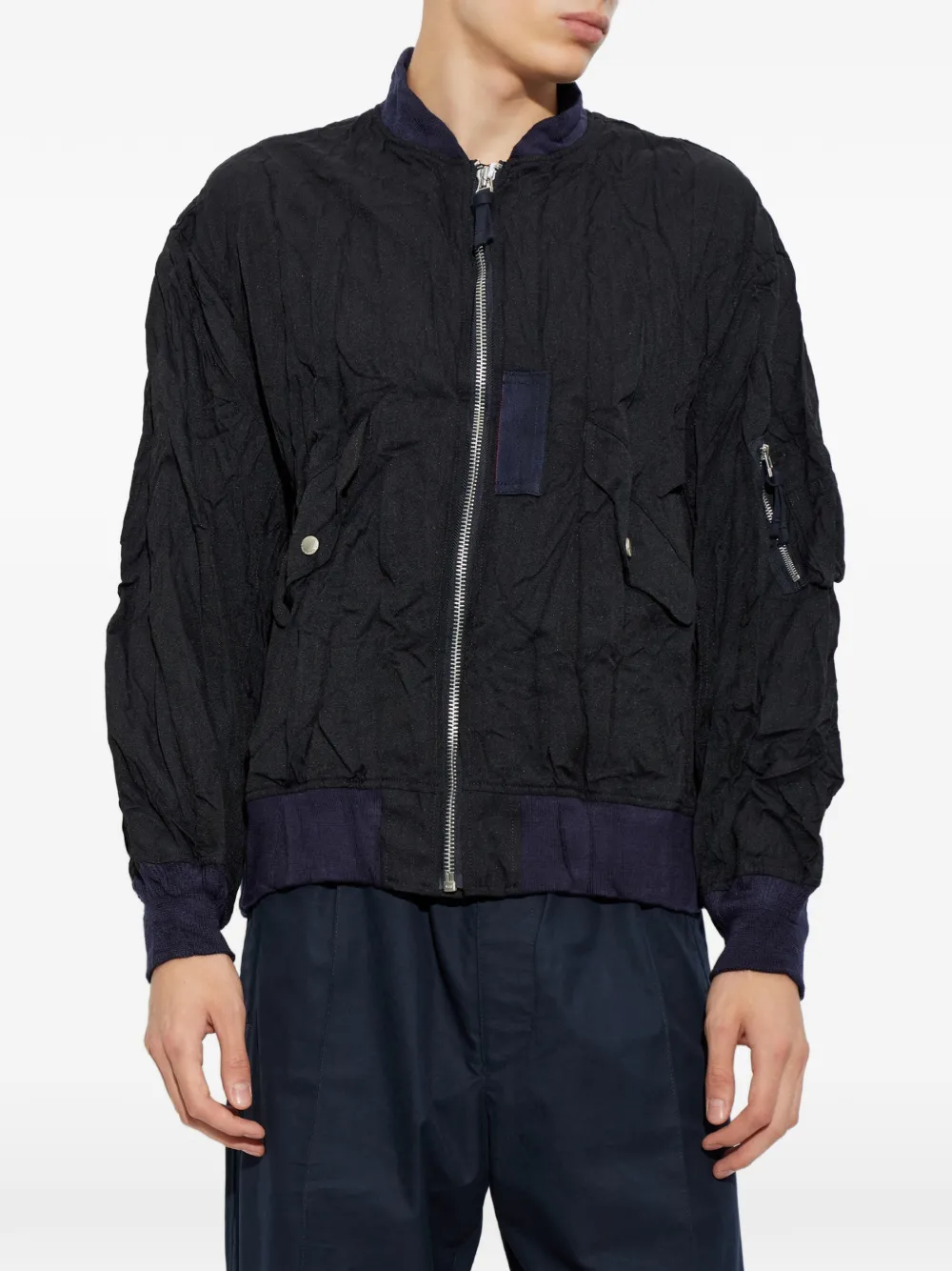 Comme des Garçons Homme Plus Bomberjack met rits Zwart