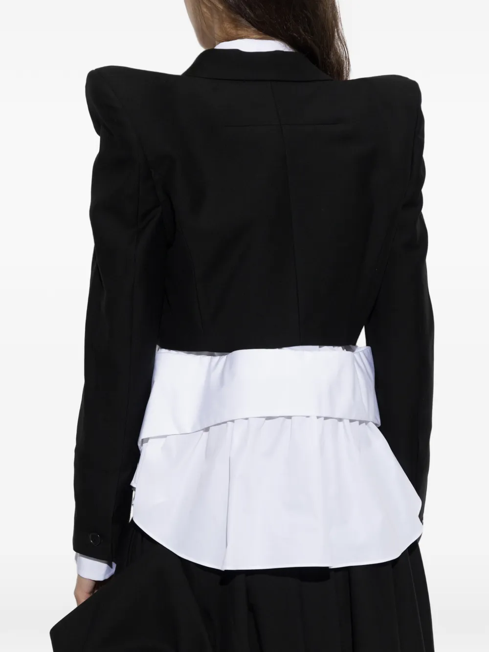 Noir Kei Ninomiya x Comme des Garçons cropped blazer met dubbele rij knopen Zwart
