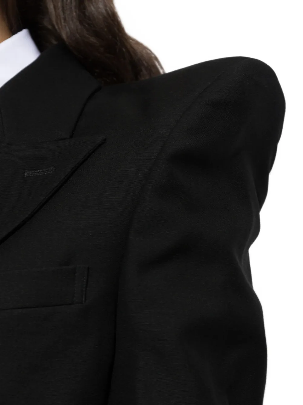 Noir Kei Ninomiya x Comme des Garçons cropped blazer met dubbele rij knopen Zwart