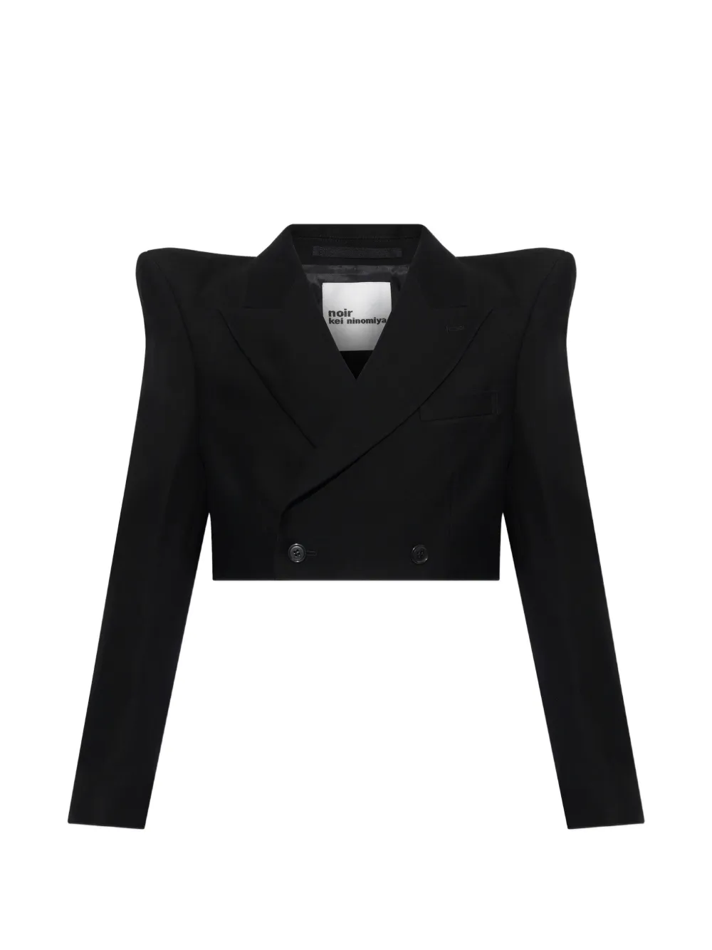 Noir Kei Ninomiya x Comme des Garçons double-breasted cropped blazer - Black