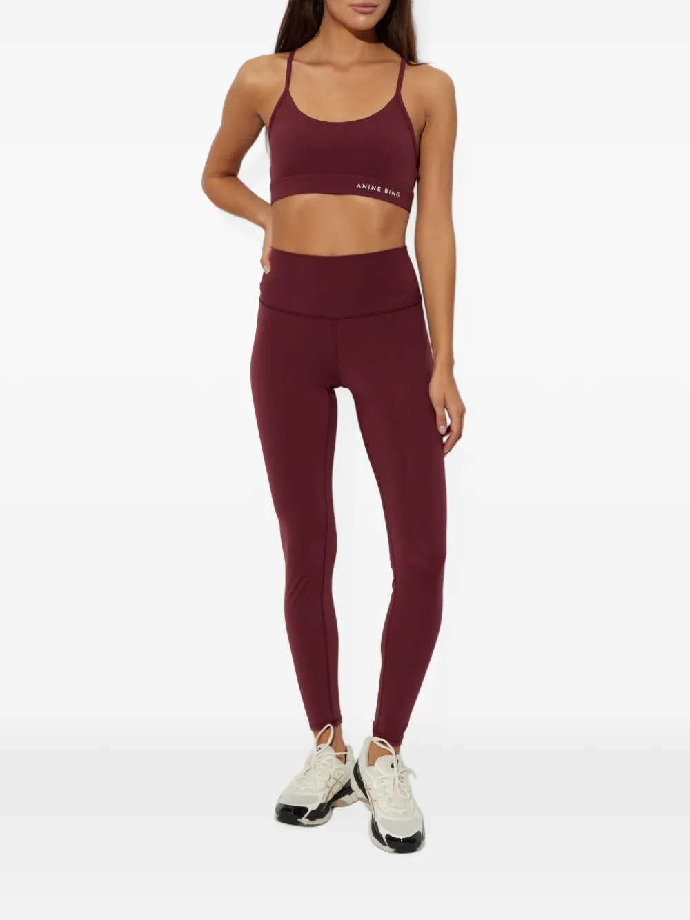ANINE BING Eve sport-bh met logo-print Rood