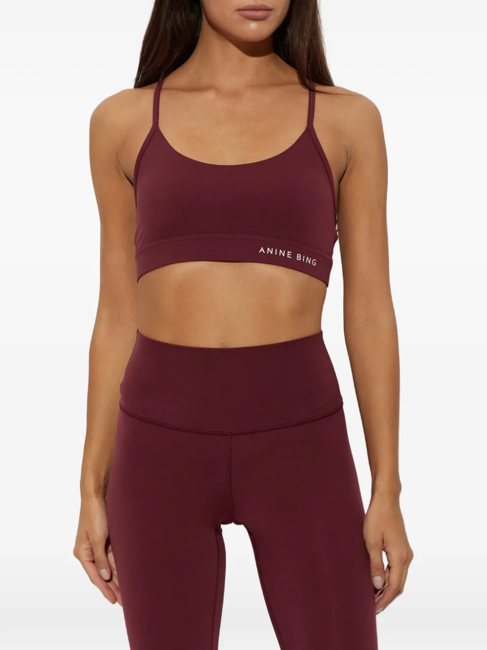 ANINE BING Eve sport-bh met logo-print Rood