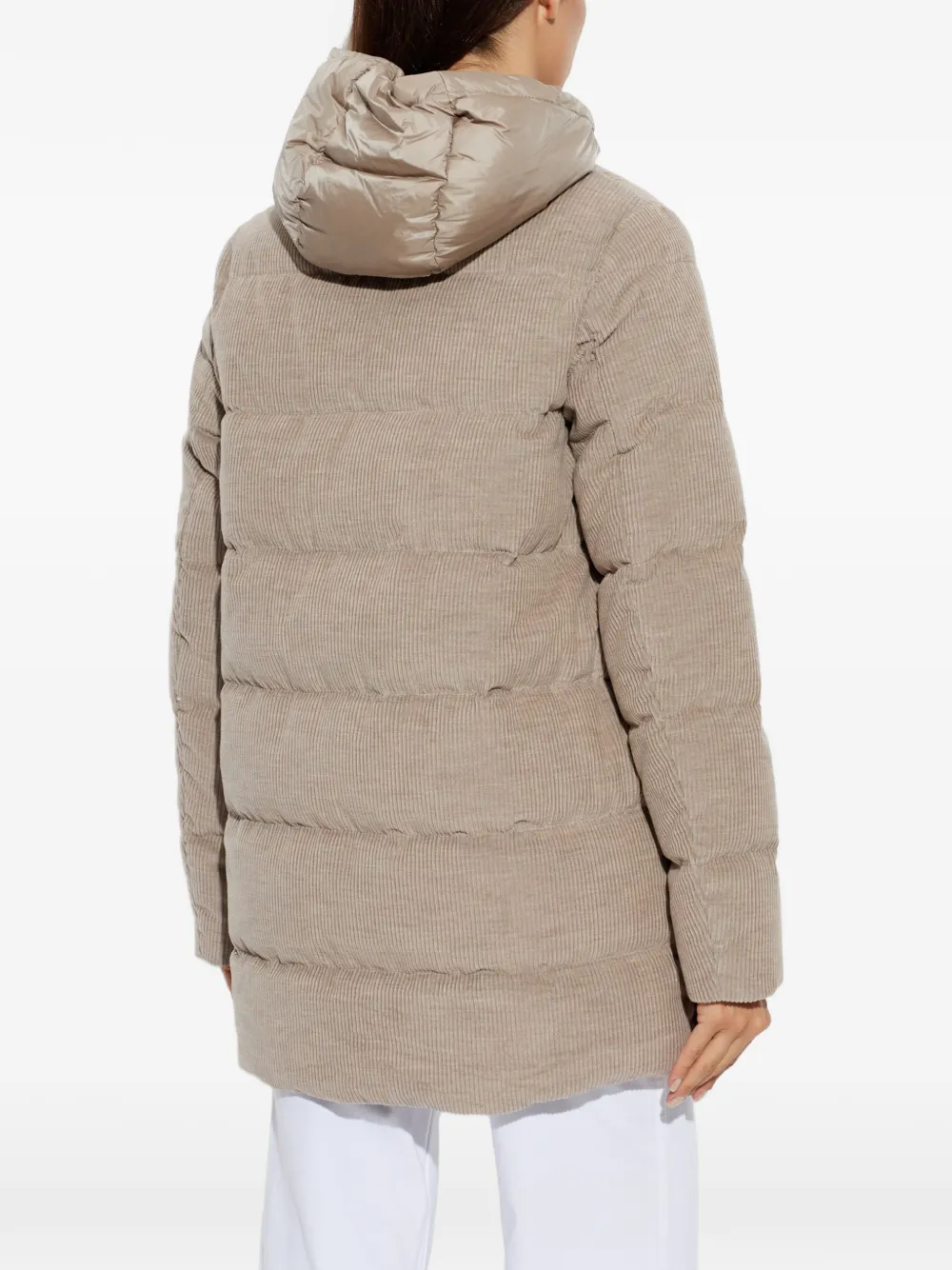 Paul & Shark Gewatteerde ribfluwelen jas Beige
