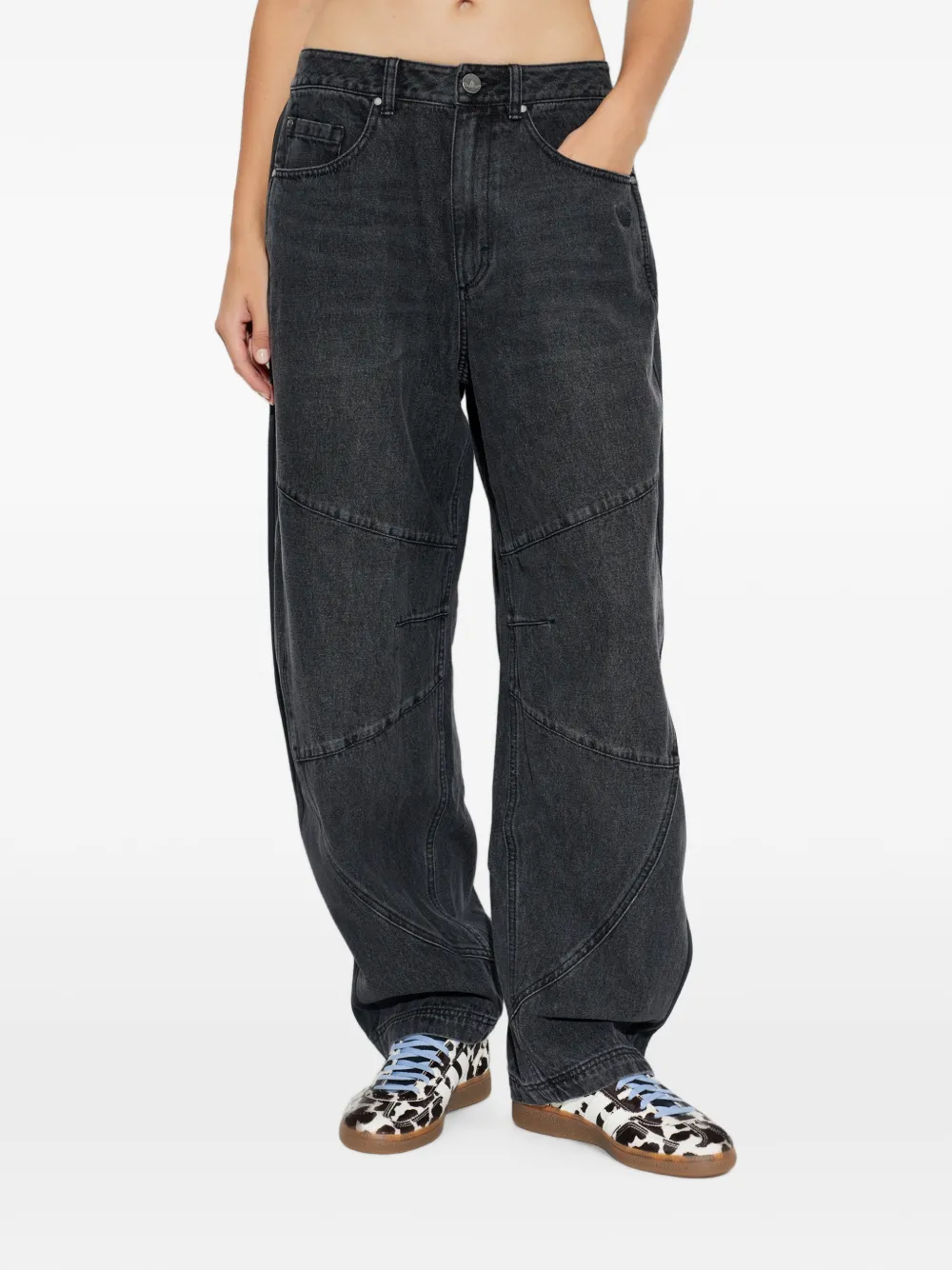 adidas Jeans met geborduurd logo en vlakken Grijs