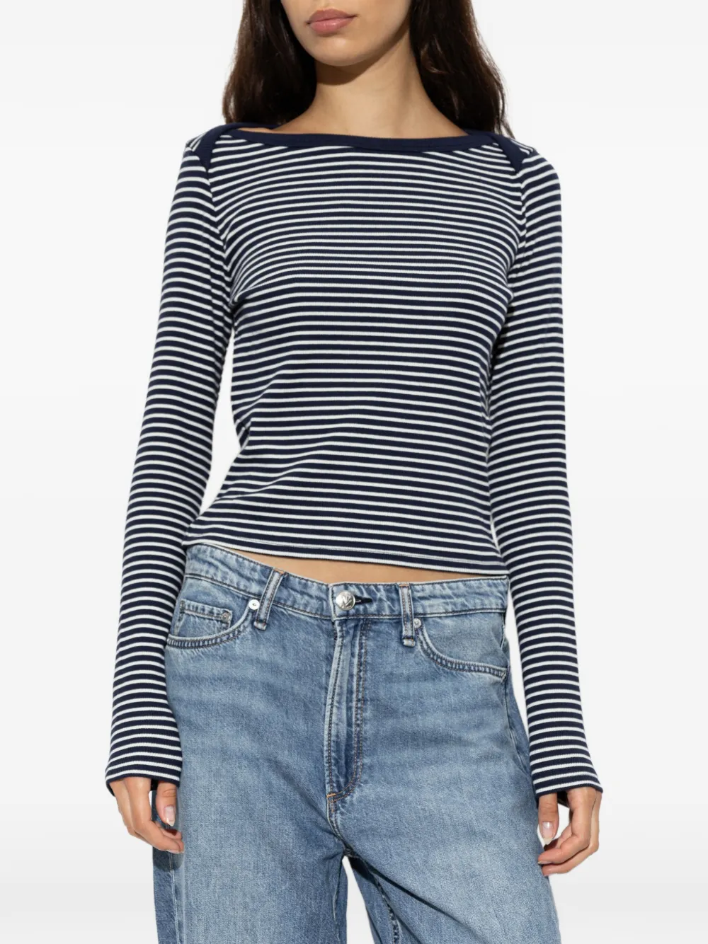 rag & bone The Essential gestreepte top met lange mouwen Blauw