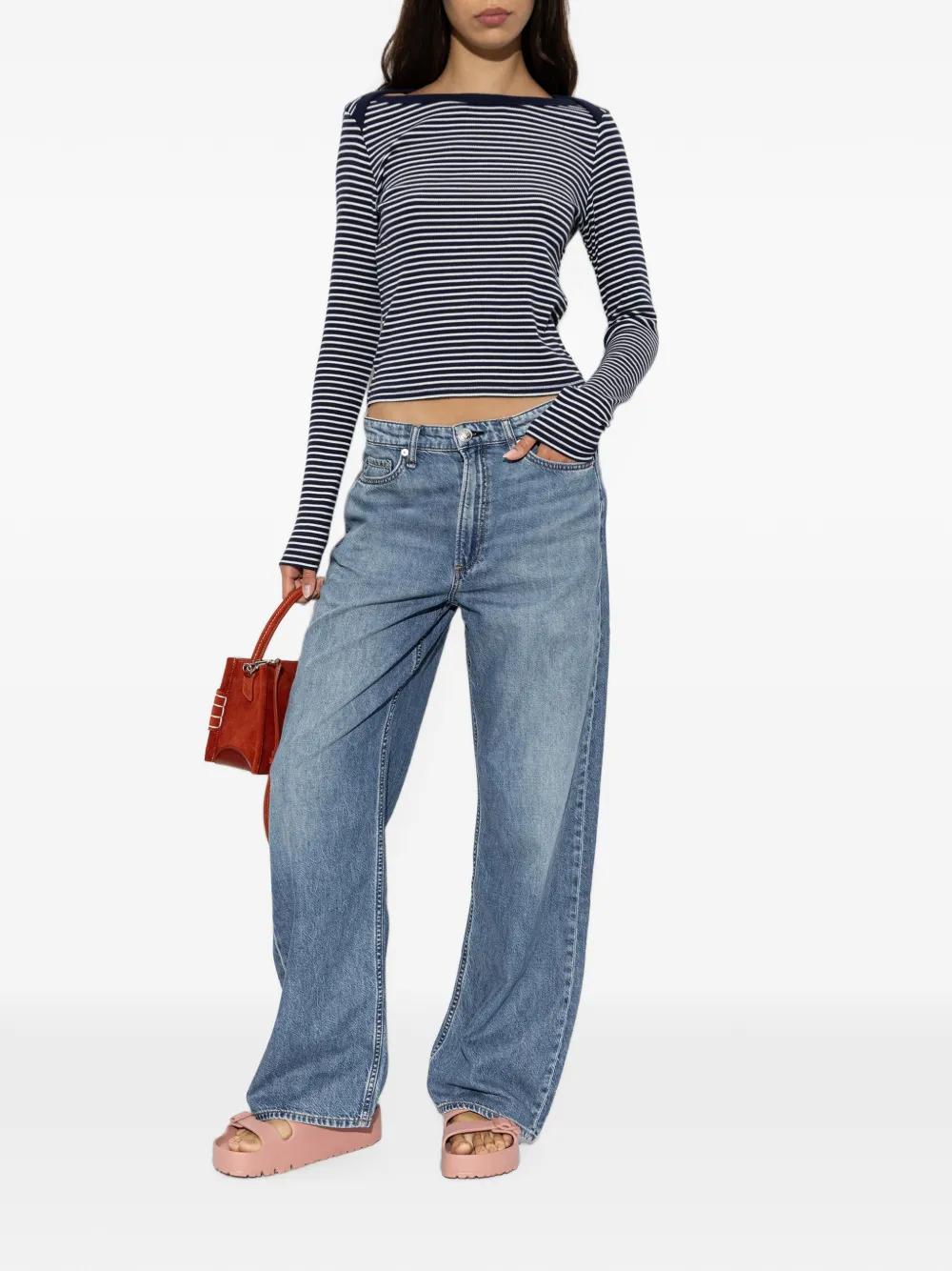 rag & bone The Essential gestreepte top met lange mouwen Blauw