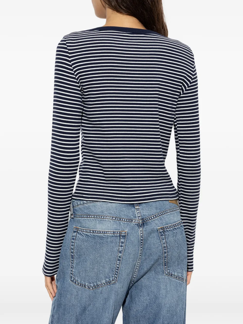 rag & bone The Essential gestreepte top met lange mouwen Blauw