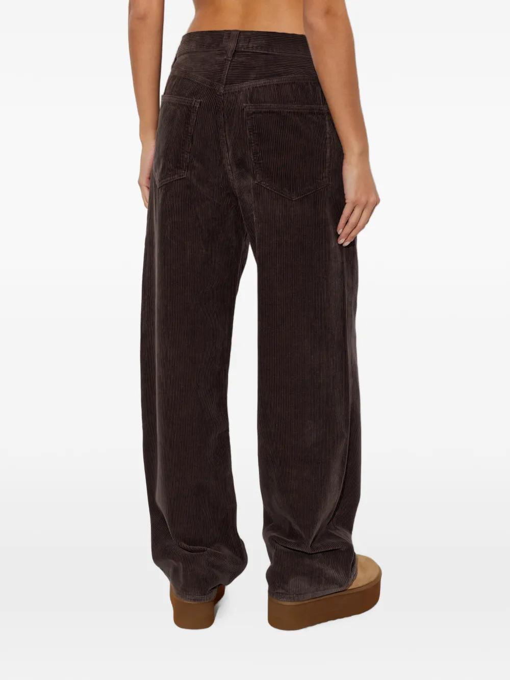 AGOLDE Low Curve ribfluwelen broek Bruin
