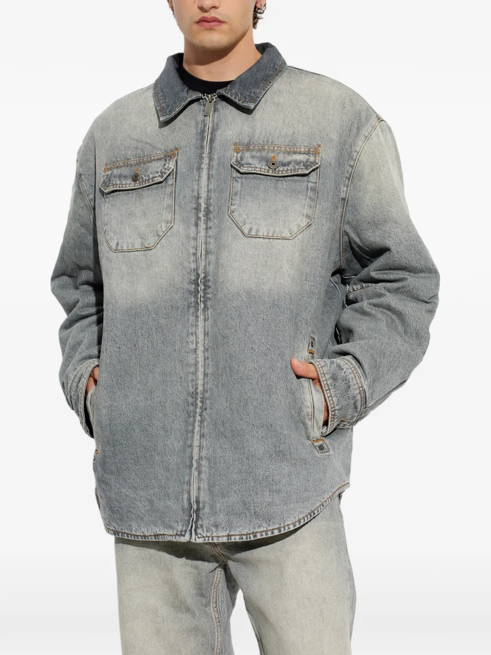 Off-White Bookish denim shirtjack Grijs