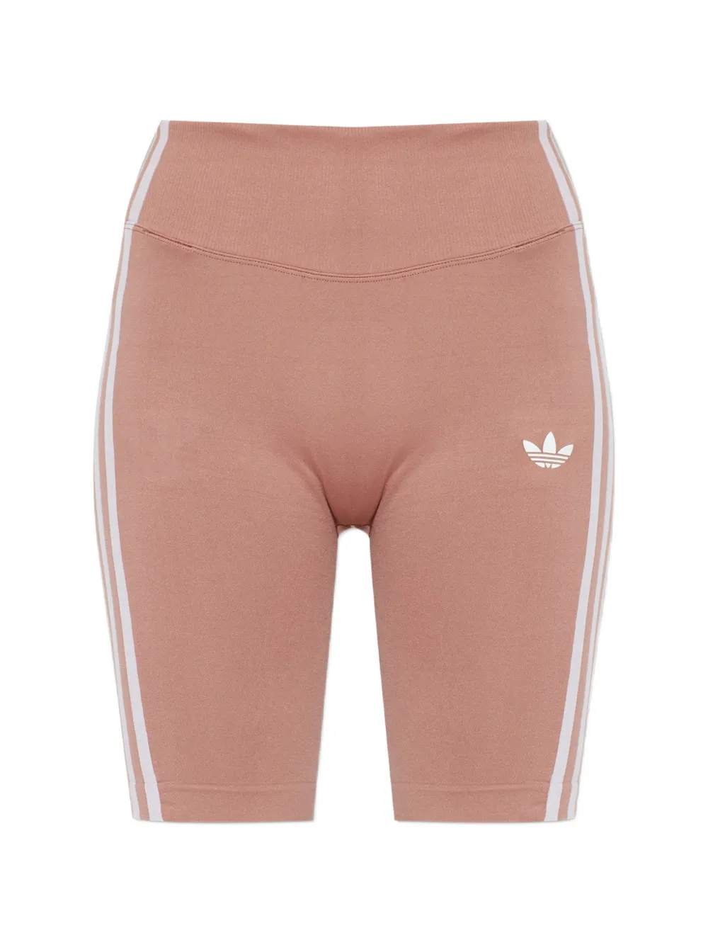 adidas Leggings corti con stampa logo e strisce laterali - Rosa