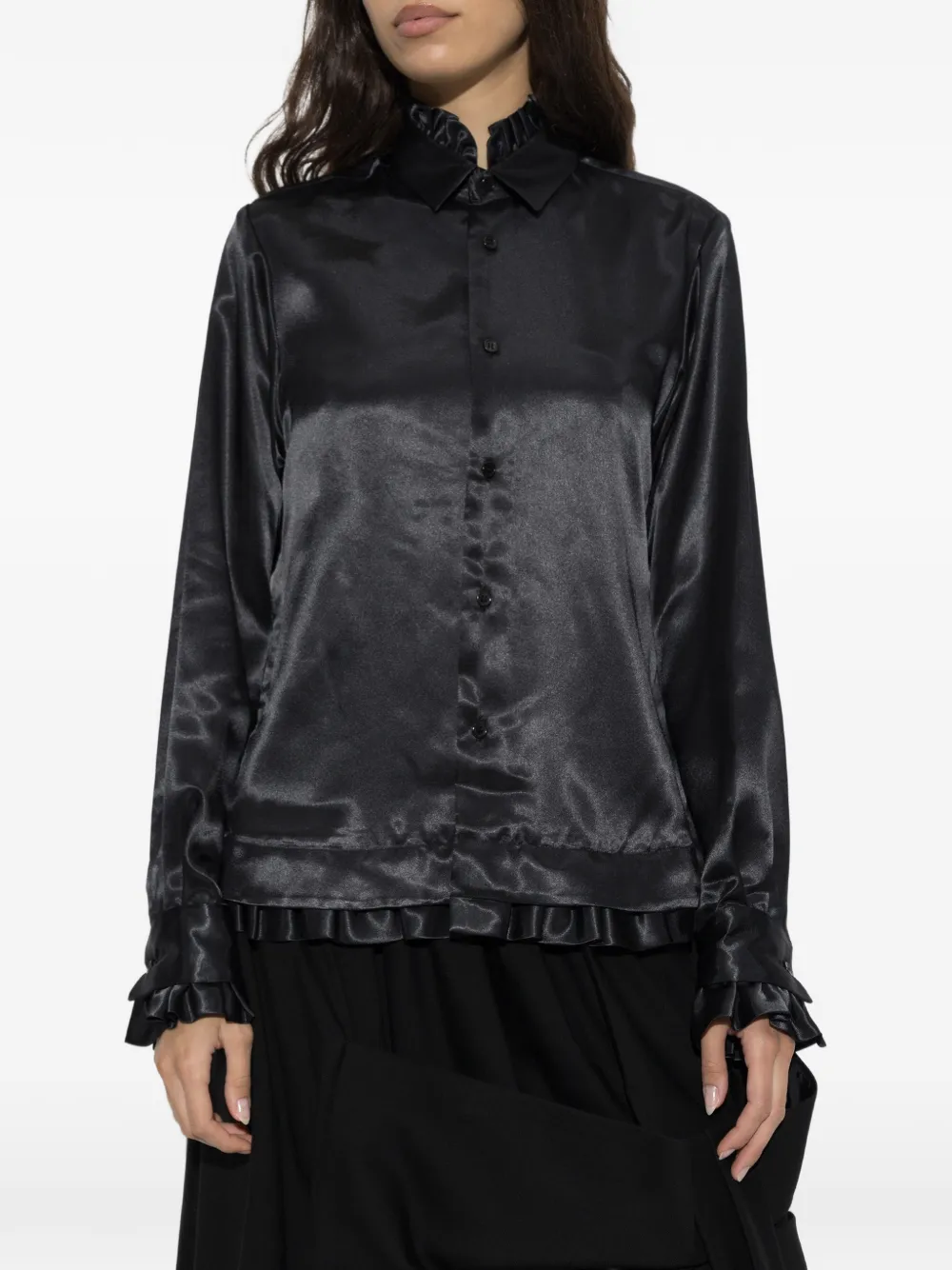 Noir Kei Ninomiya Shirt met ruches afwerking Zwart