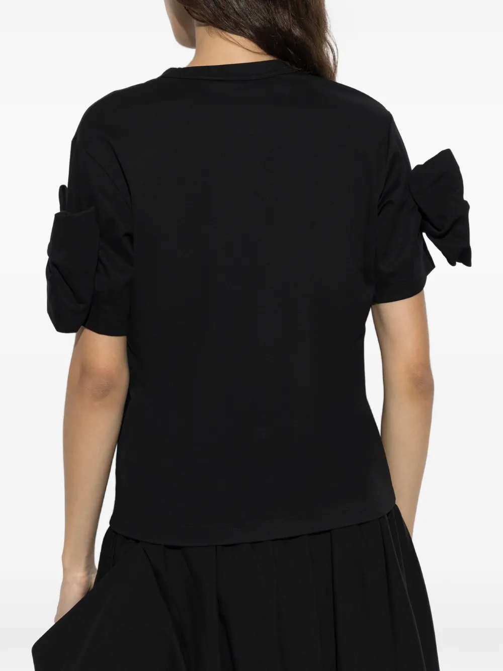 Noir Kei Ninomiya T-shirt met strik applicatie Zwart