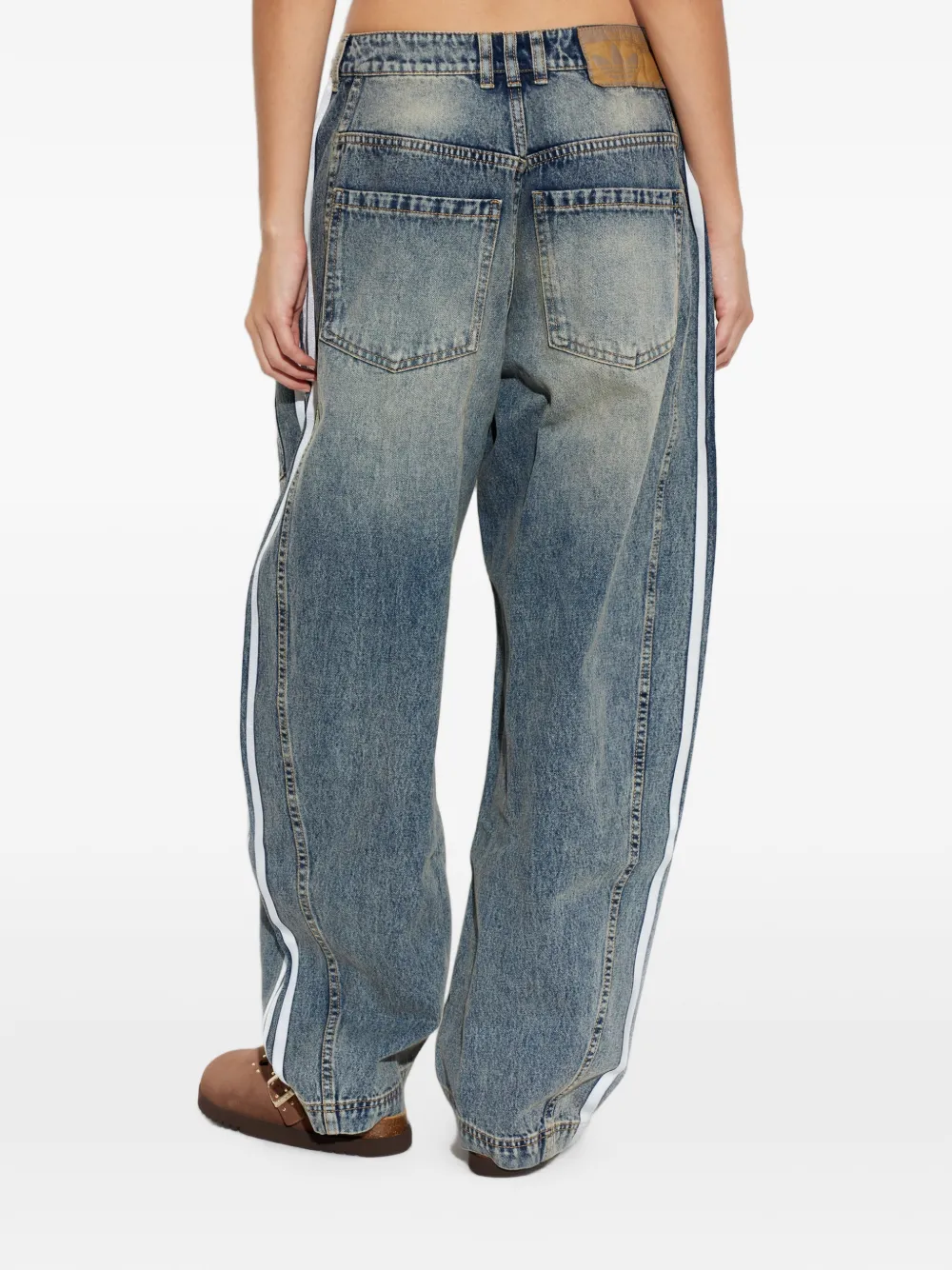 adidas 3-Stripes jeans met toelopende pijpen Blauw