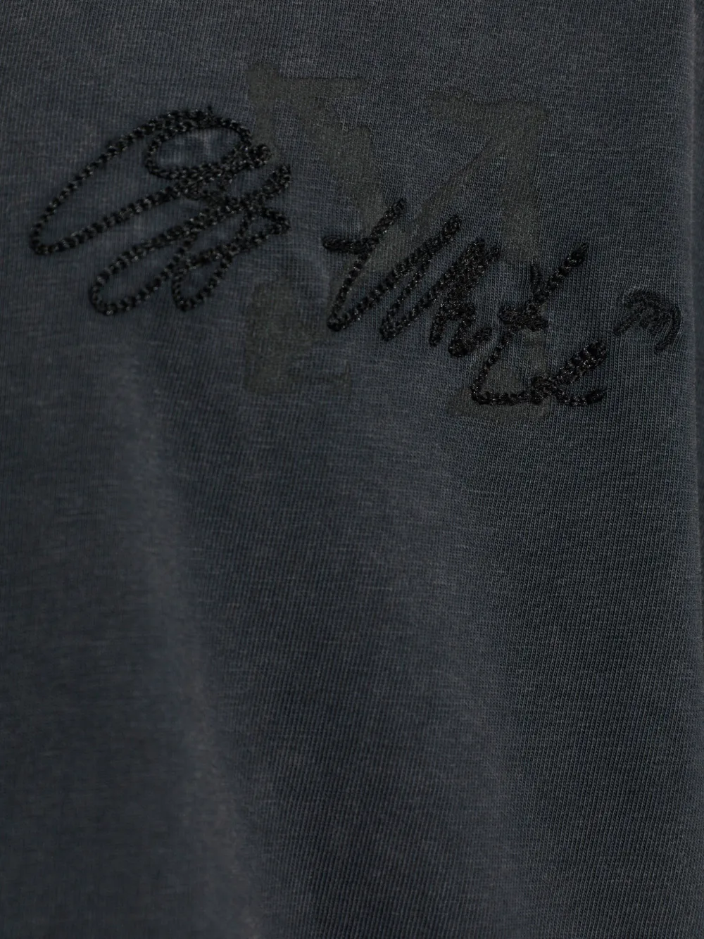 Off-White T-shirt met geborduurd logo Zwart