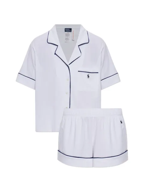 Polo Ralph Lauren piping-detail logo-embroidered pajamas