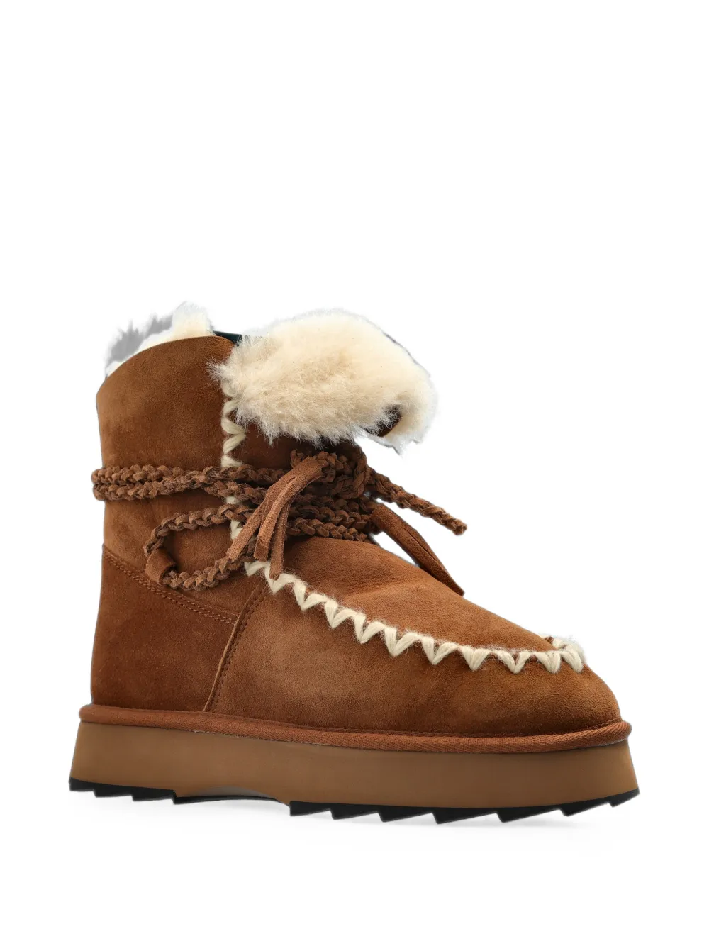 EMU AUSTRALIA Elise whipstitch shearling-trim boots Bruin