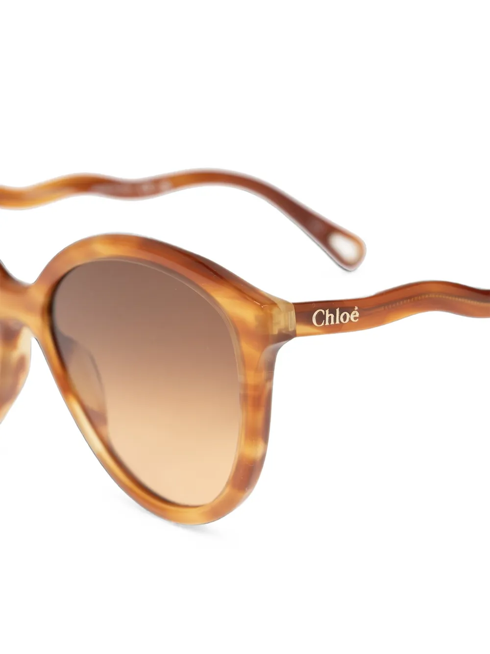 Chloé Zonnebril met cat-eye montuur en golvende pootjes Bruin