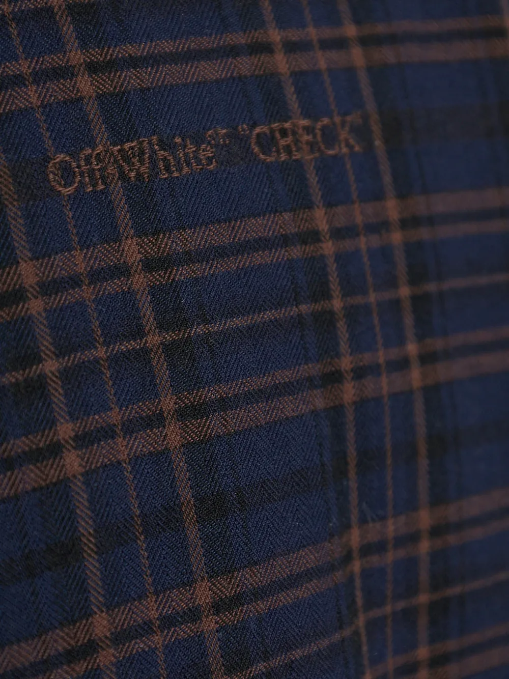 Off-White Geruit flanellen gewatteerd shirtjack Blauw