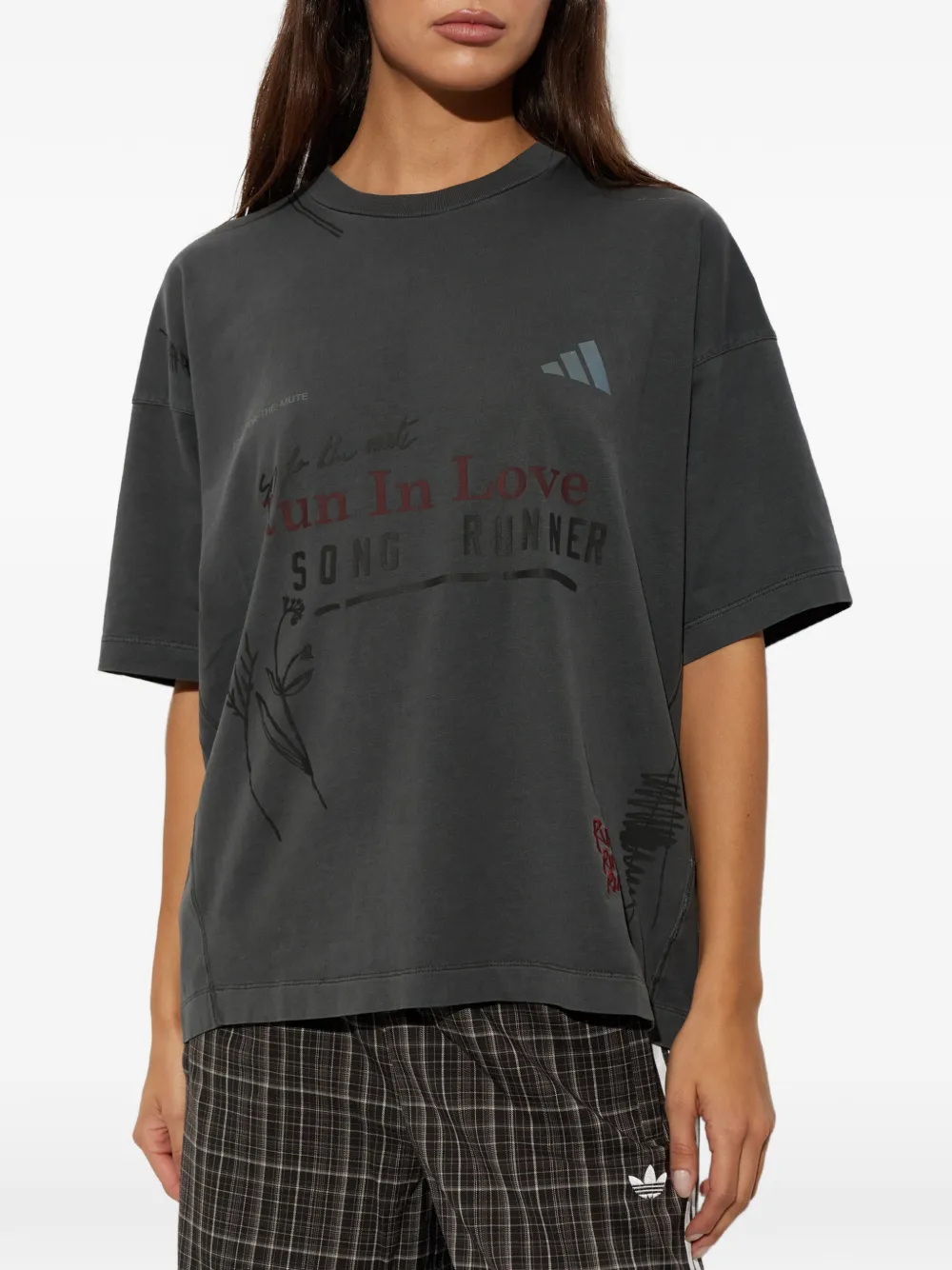 adidas x Song For The Mute katoenen T-shirt met logo-print Grijs