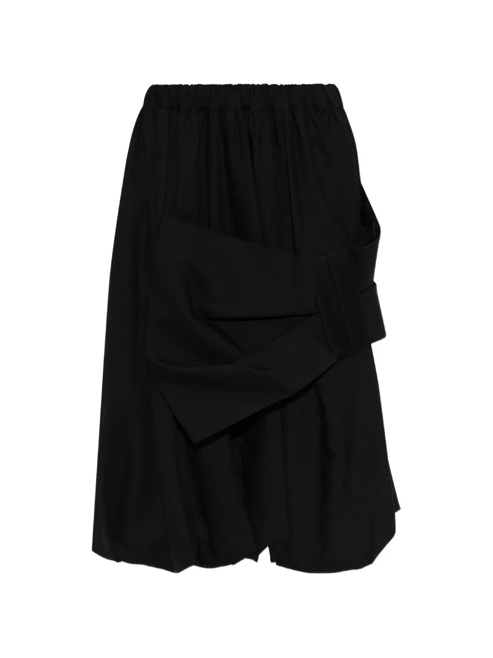 Noir Kei Ninomiya oversized-bow gathered midi skirt - Nero