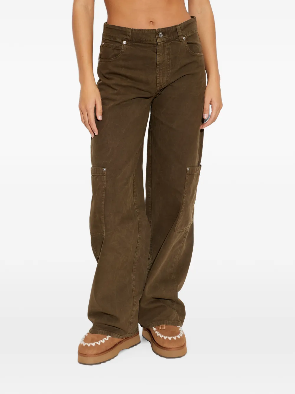 Moncler Cargo broek met logopatch Bruin