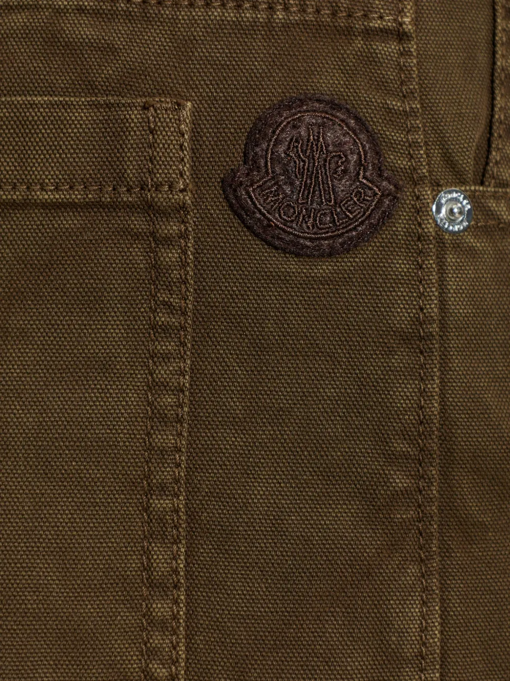 Moncler Cargo broek met logopatch Bruin