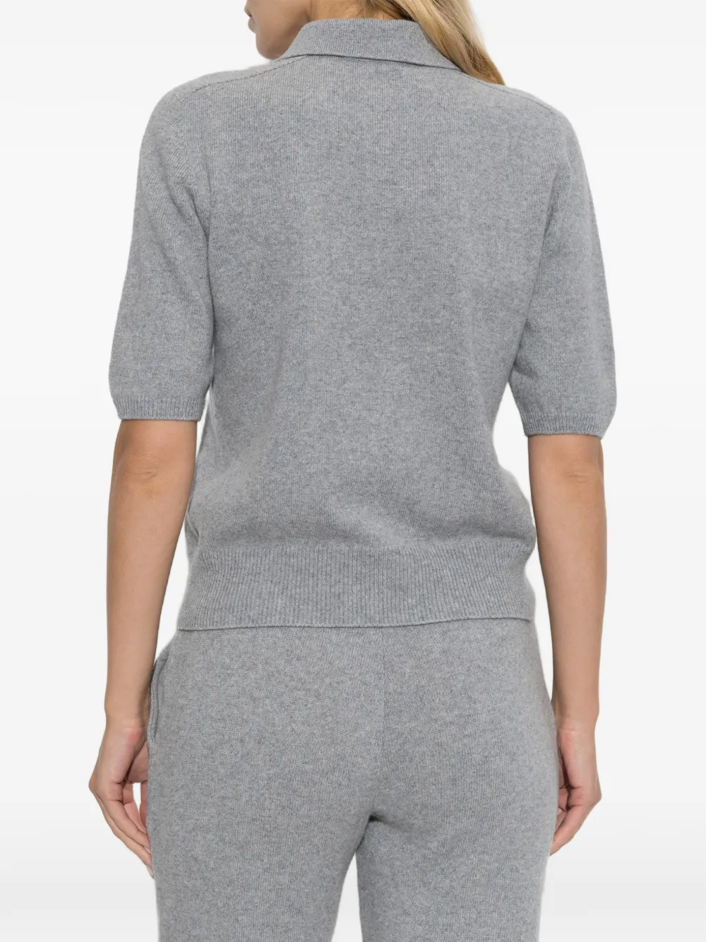Balmain short-sleeved wool polo shirt Grijs