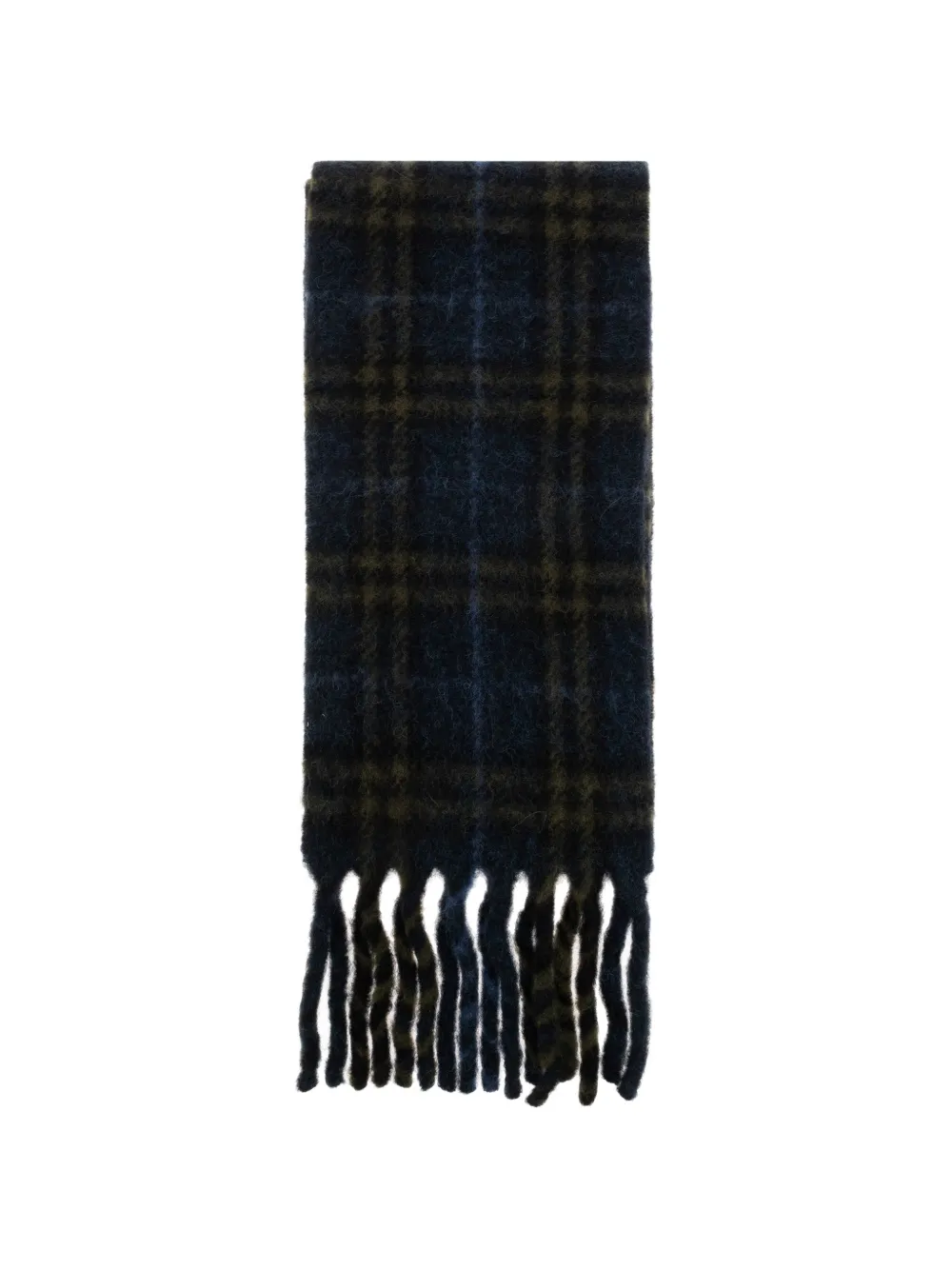 Burberry narrow Check alpaca wool blend scarf Groen