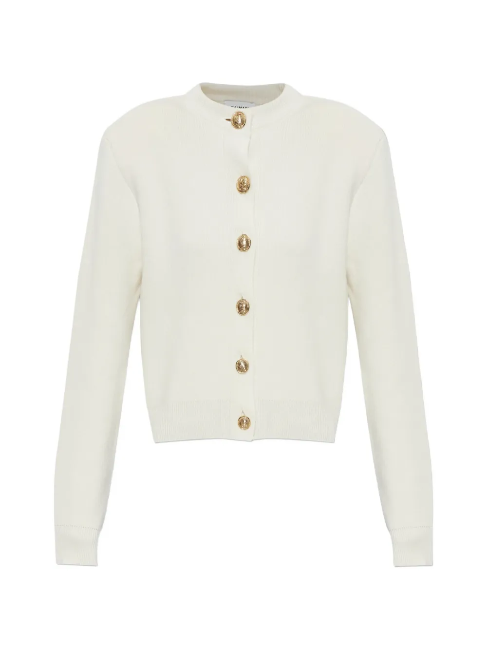 Balmain shoulder-pad button-up wool cardigan