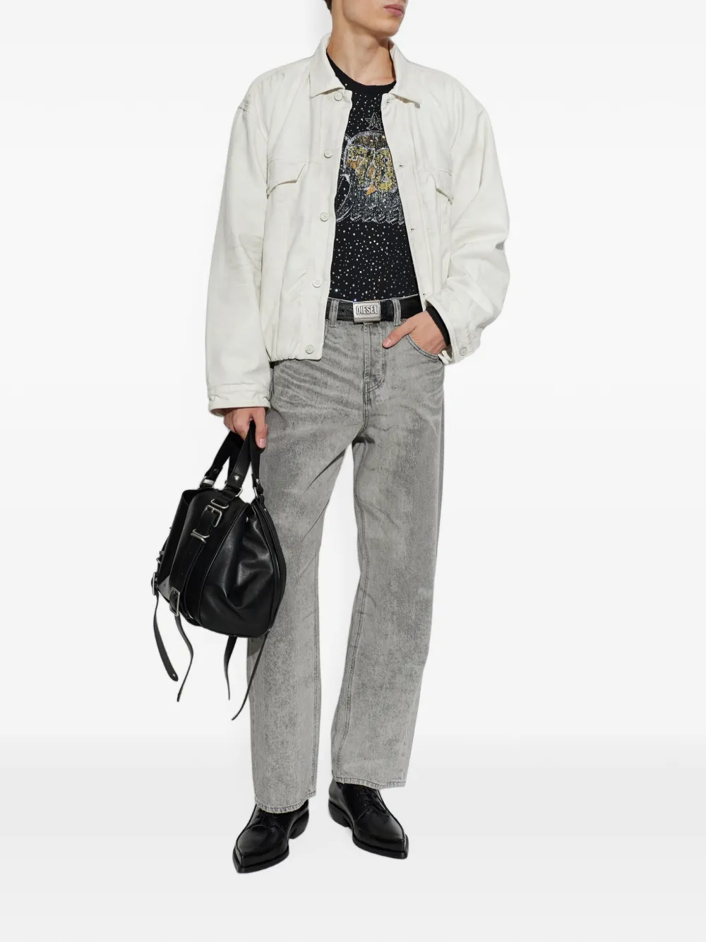 Diesel 2001 D-Macro-S9 jeans met acid-wassing Grijs