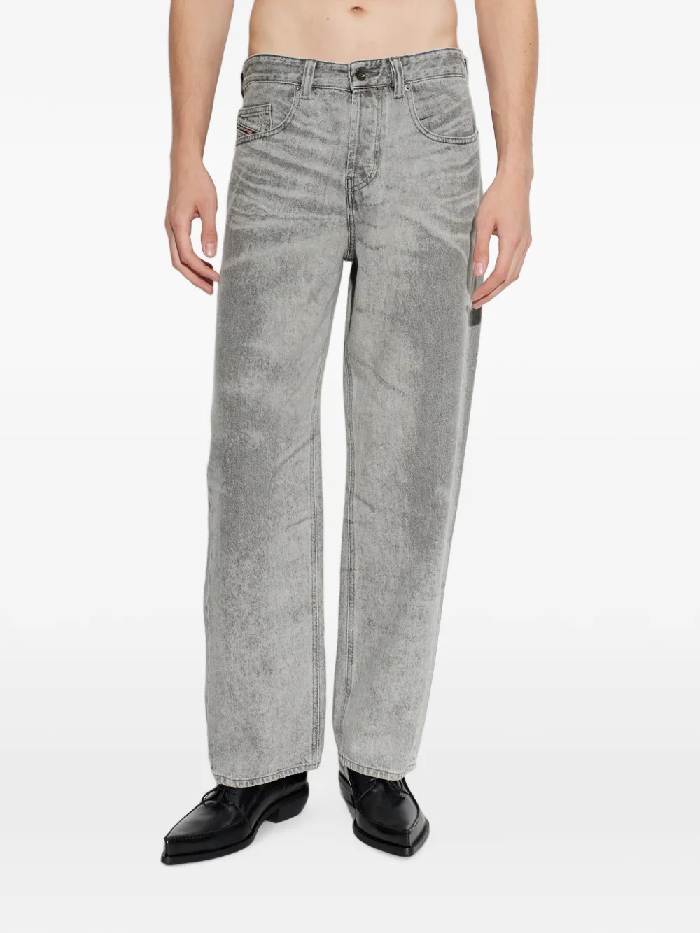 Diesel 2001 D-Macro-S9 jeans met acid-wassing Grijs