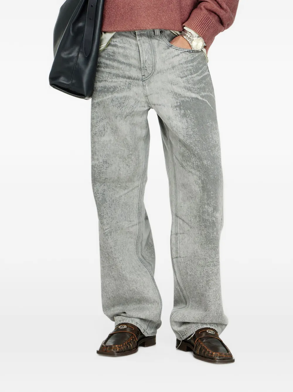 Diesel 2001 D-Macro-S9 acid-wash jeans - Grigio