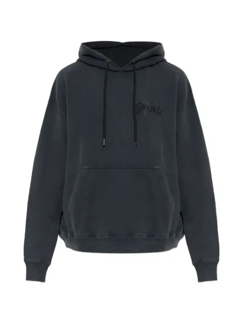 Off-White logo-embroidered cotton hoodie