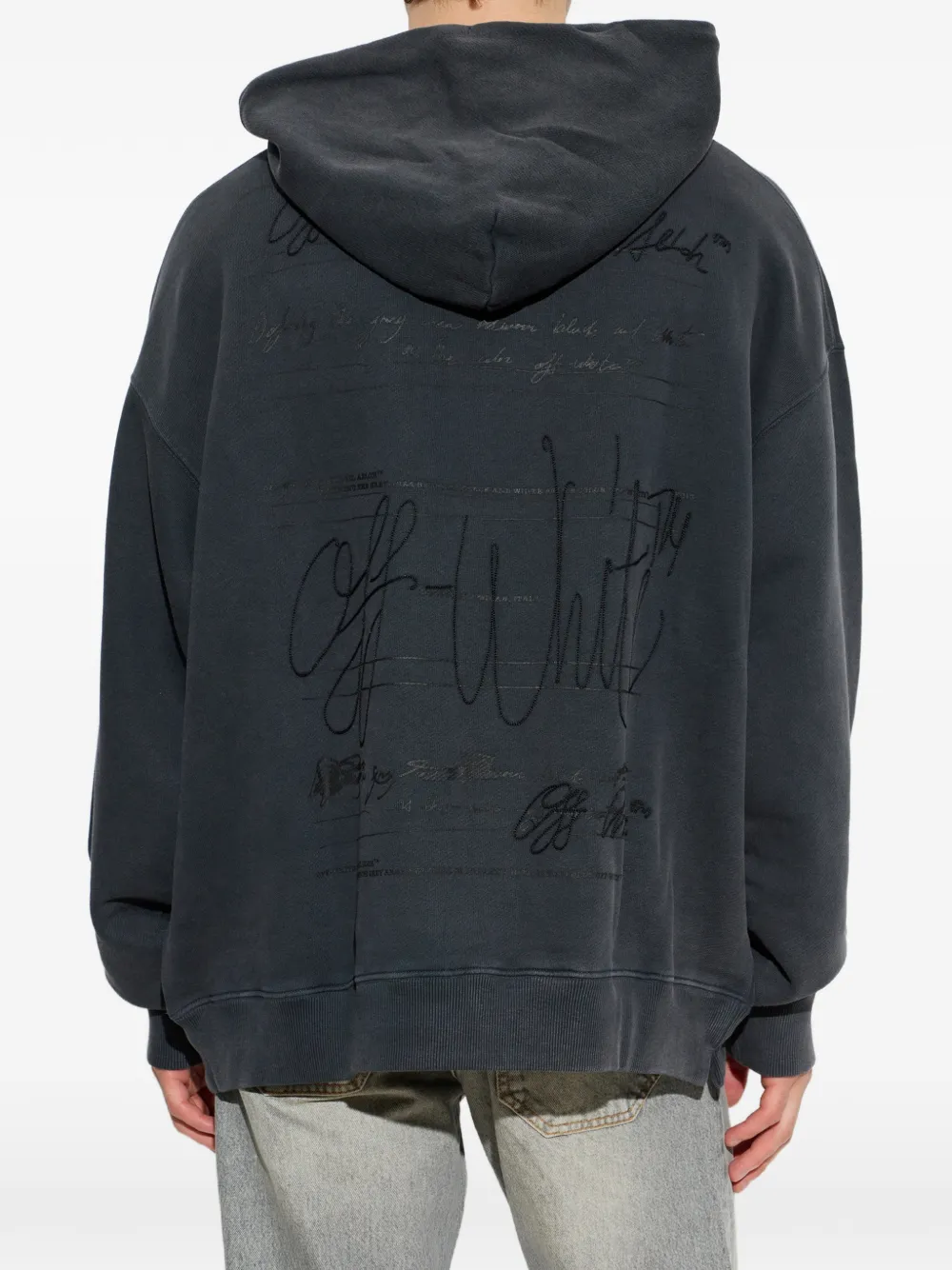 Off-White Katoenen hoodie met geborduurd logo Grijs