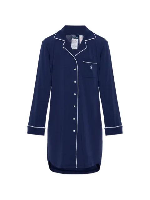 Polo Ralph Lauren logo-embroidered piped nightdress