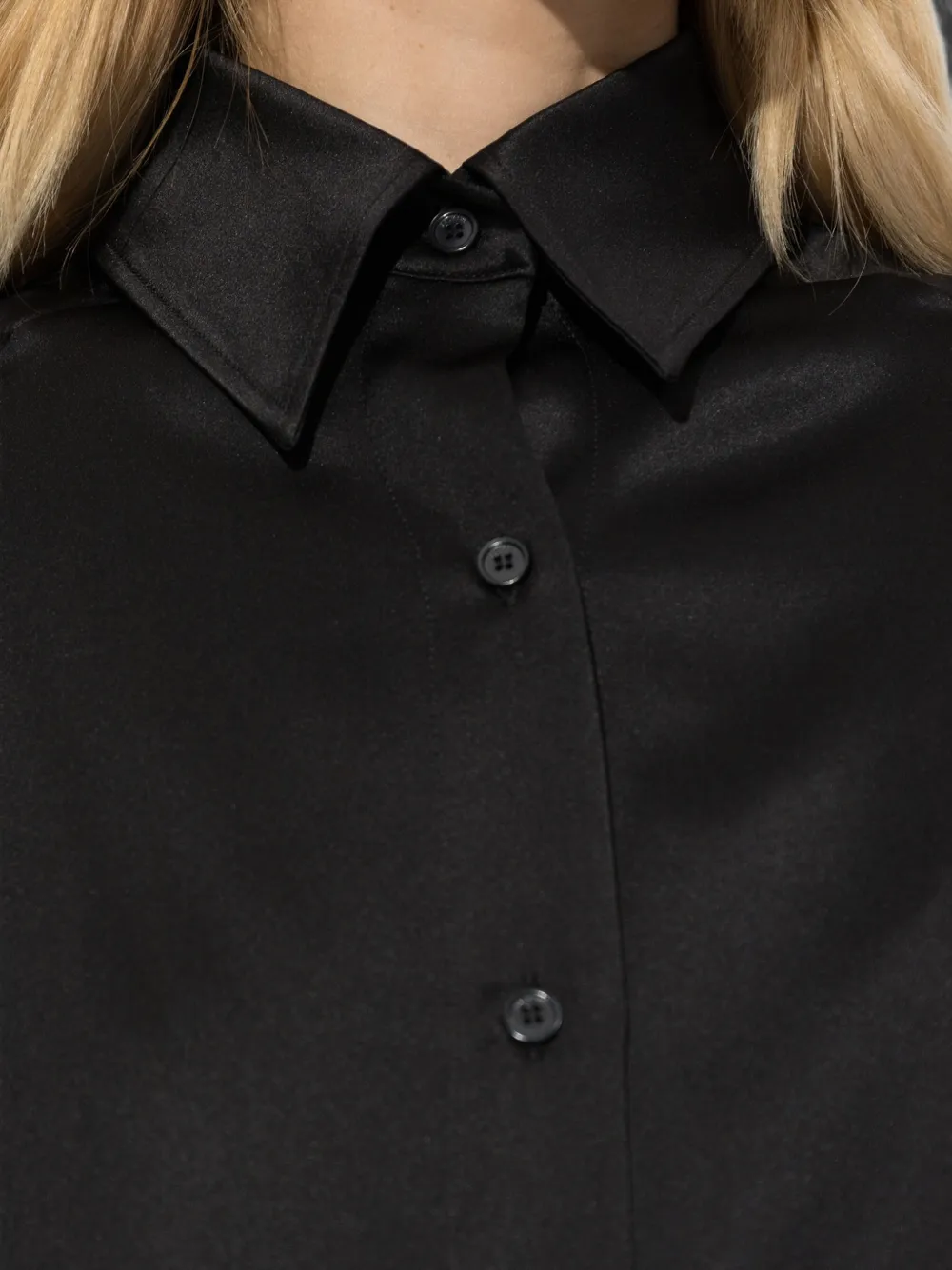 Balmain Oversized zijden overhemd Zwart
