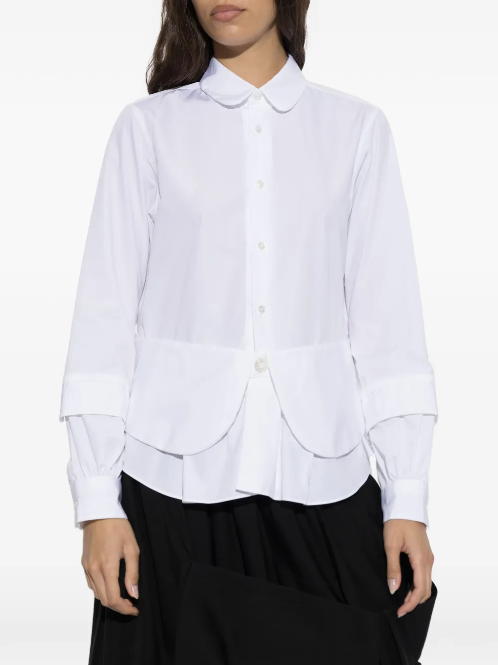 Noir Kei Ninomiya Gelaagde blouse met ruches Wit