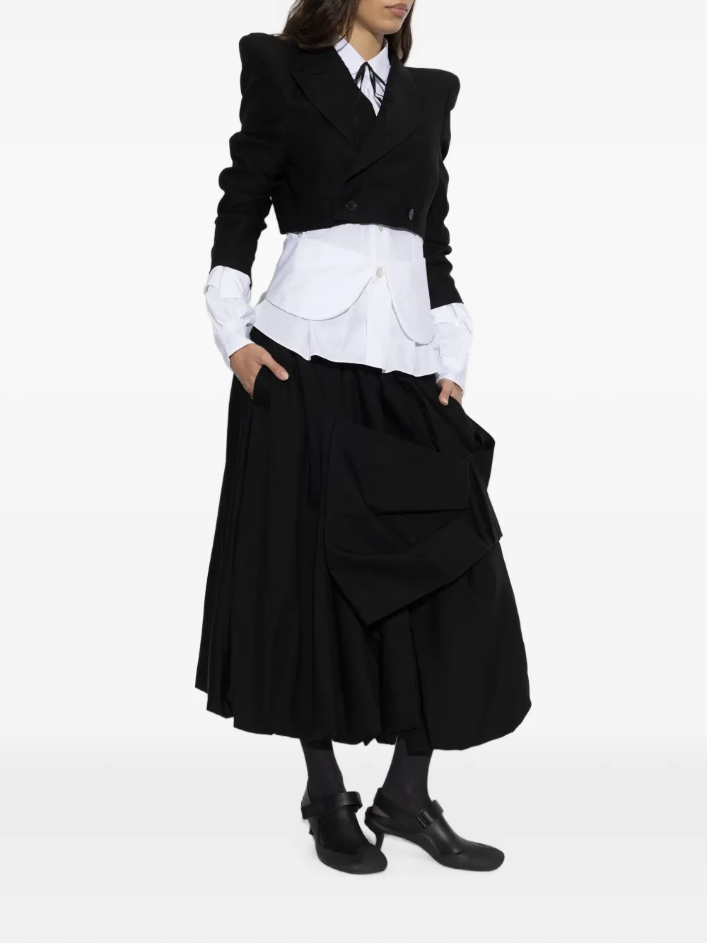 Noir Kei Ninomiya Gelaagde blouse met ruches Wit