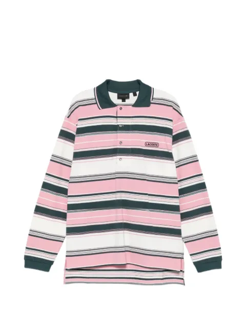 Lacoste Runway striped long-sleeve polo shirt