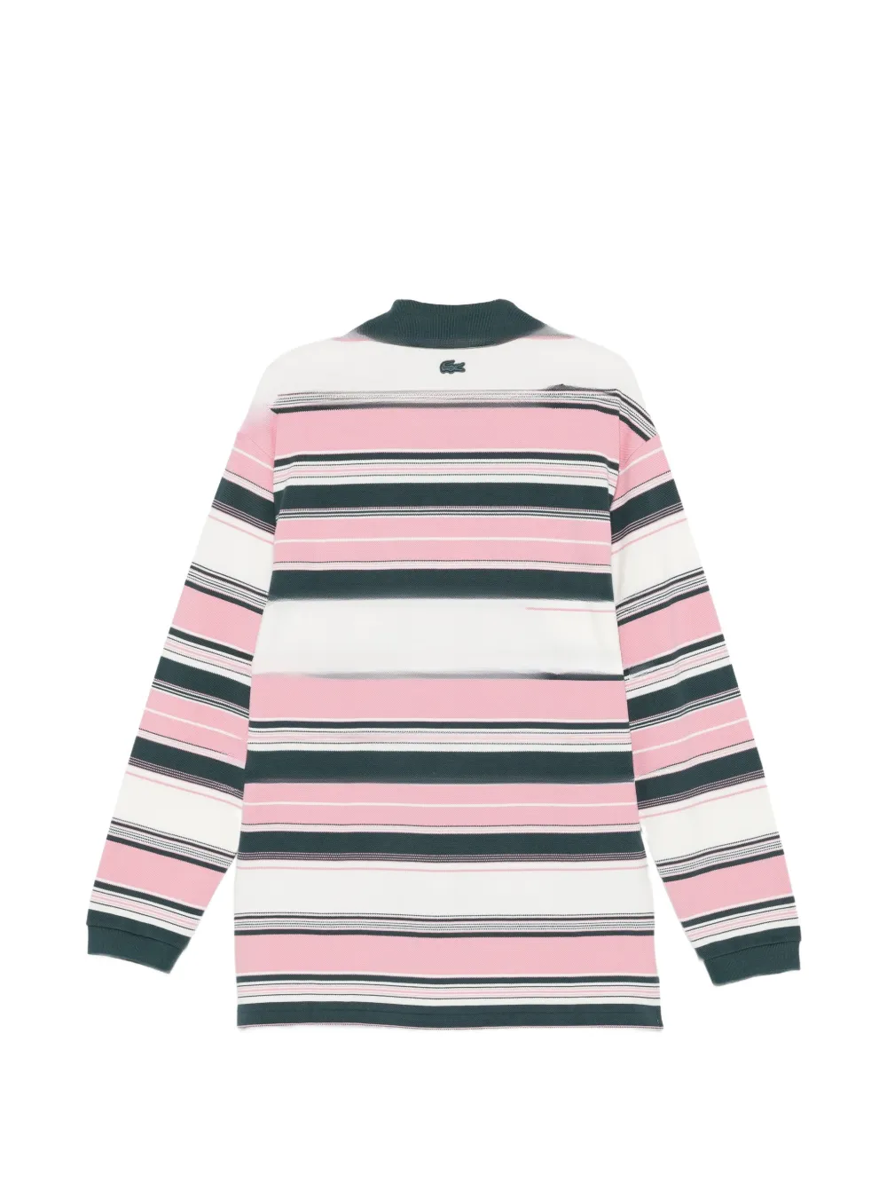 Lacoste Runway gestreept poloshirt met lange mouwen Roze