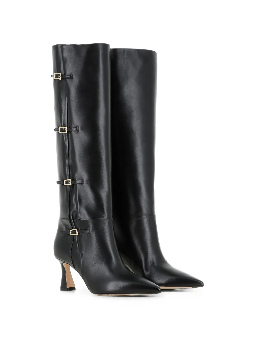 Malone Souliers 70mm Nolan buckle-detail pointed-toe boots Zwart