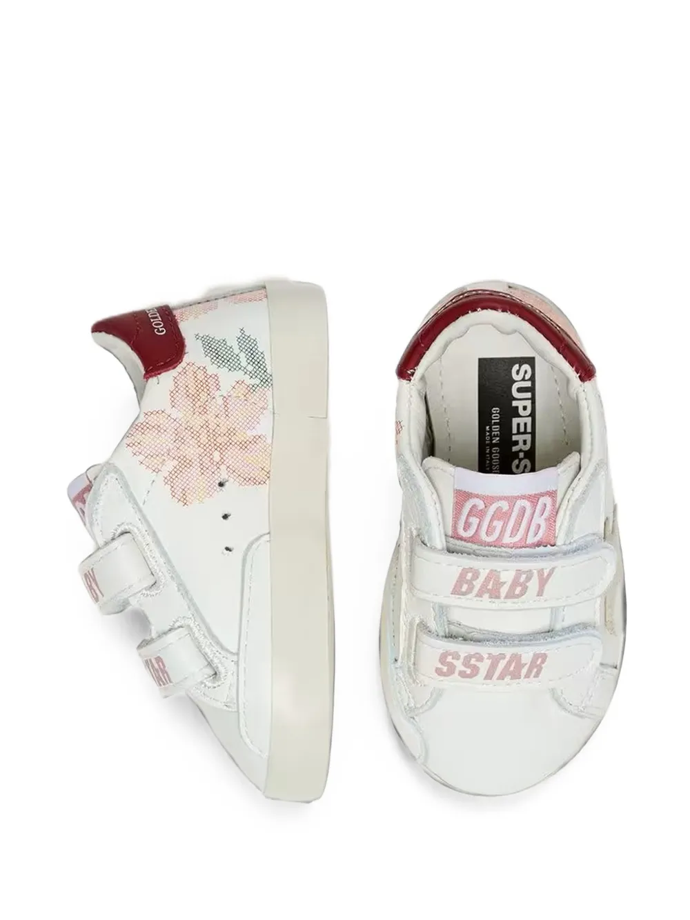Golden Goose Kids Super-Star floral-print sneakers Wit