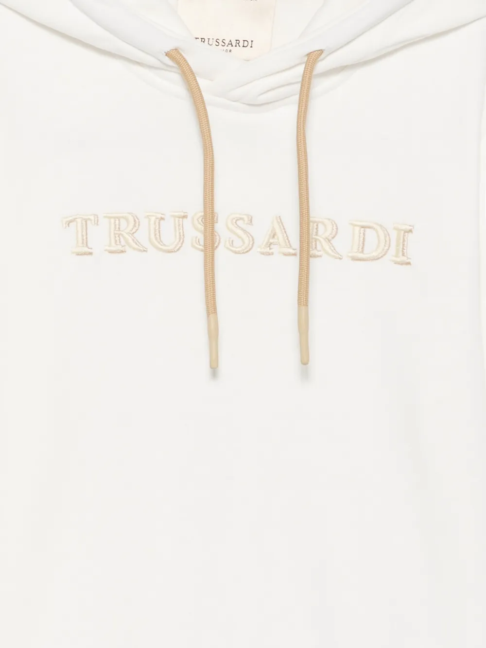 TRUSSARDI JUNIOR Hoodie met trekkoord en geborduurd logo Wit